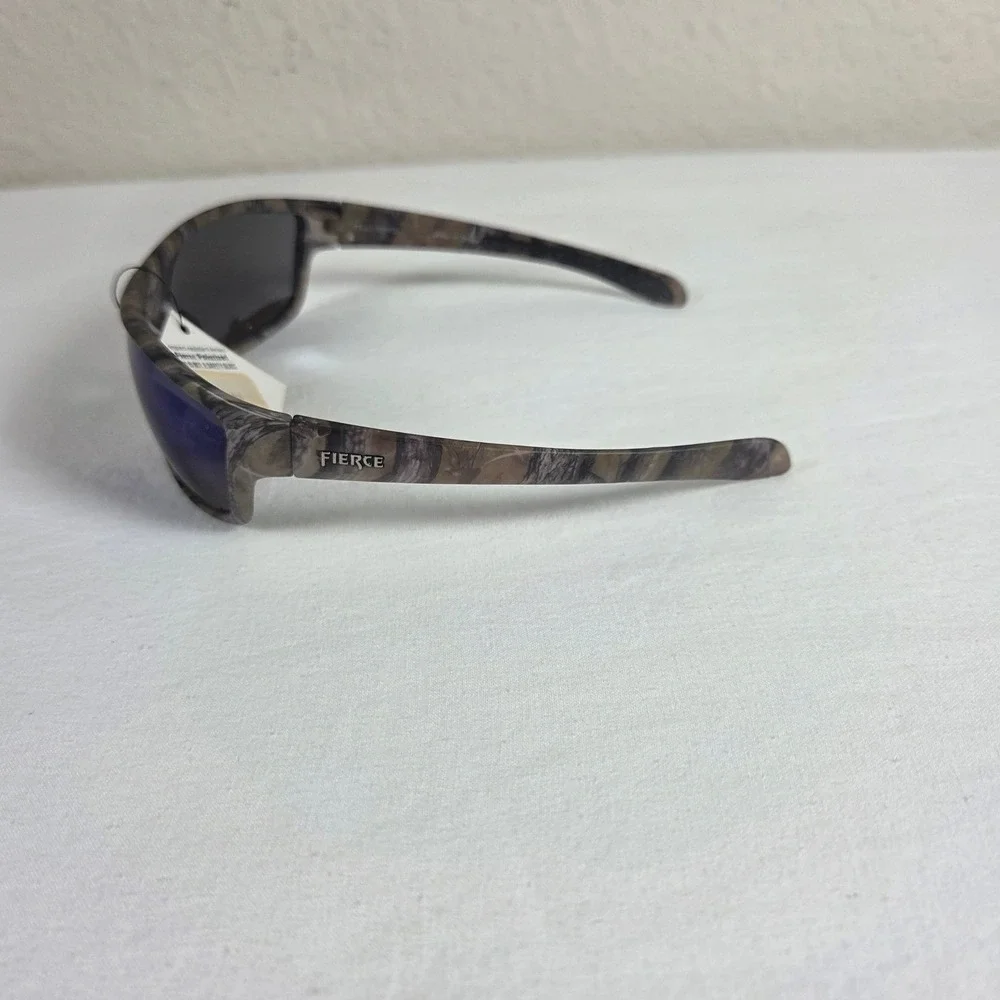 Fierce Polarized Sunglasses Longleaf Camo Blue Mirror Lens Hunting Fishing NEW